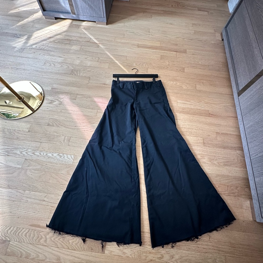 LoyandFord Black Wide-Leg Flared Pants